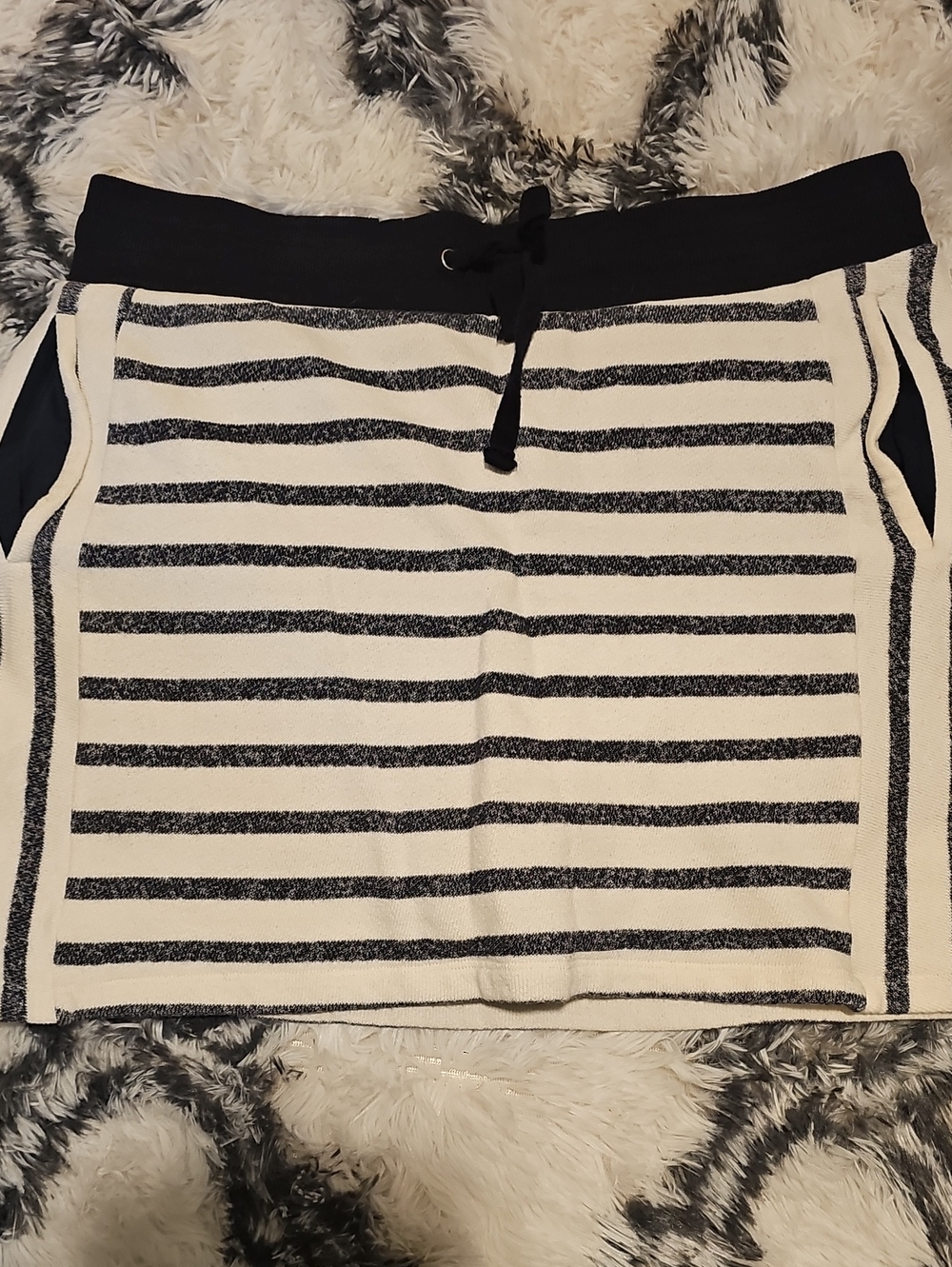 Jones New York Black and White Striped Mini Skirt